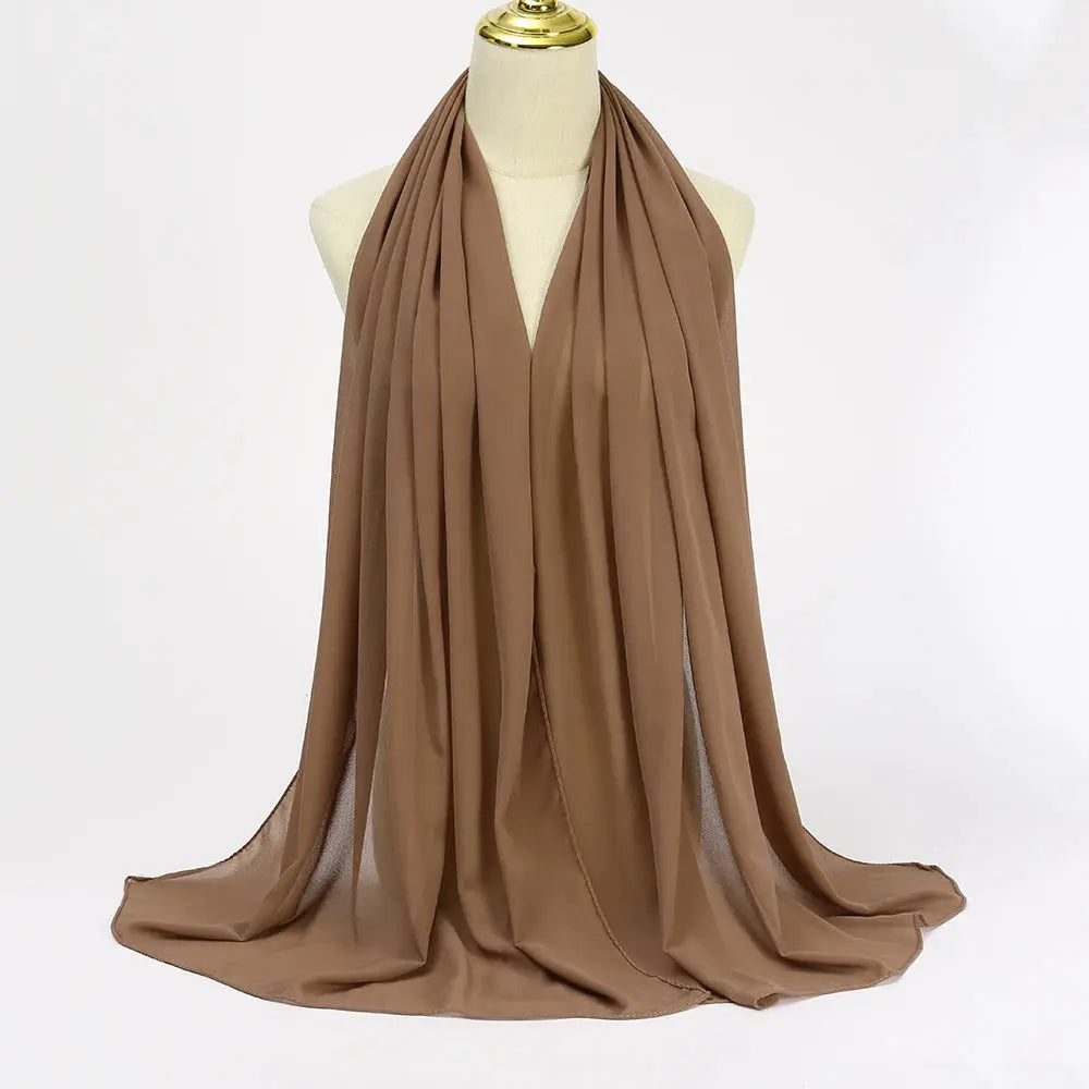 Muslim Chiffon Hijab Scarf Women Long Solid Color.