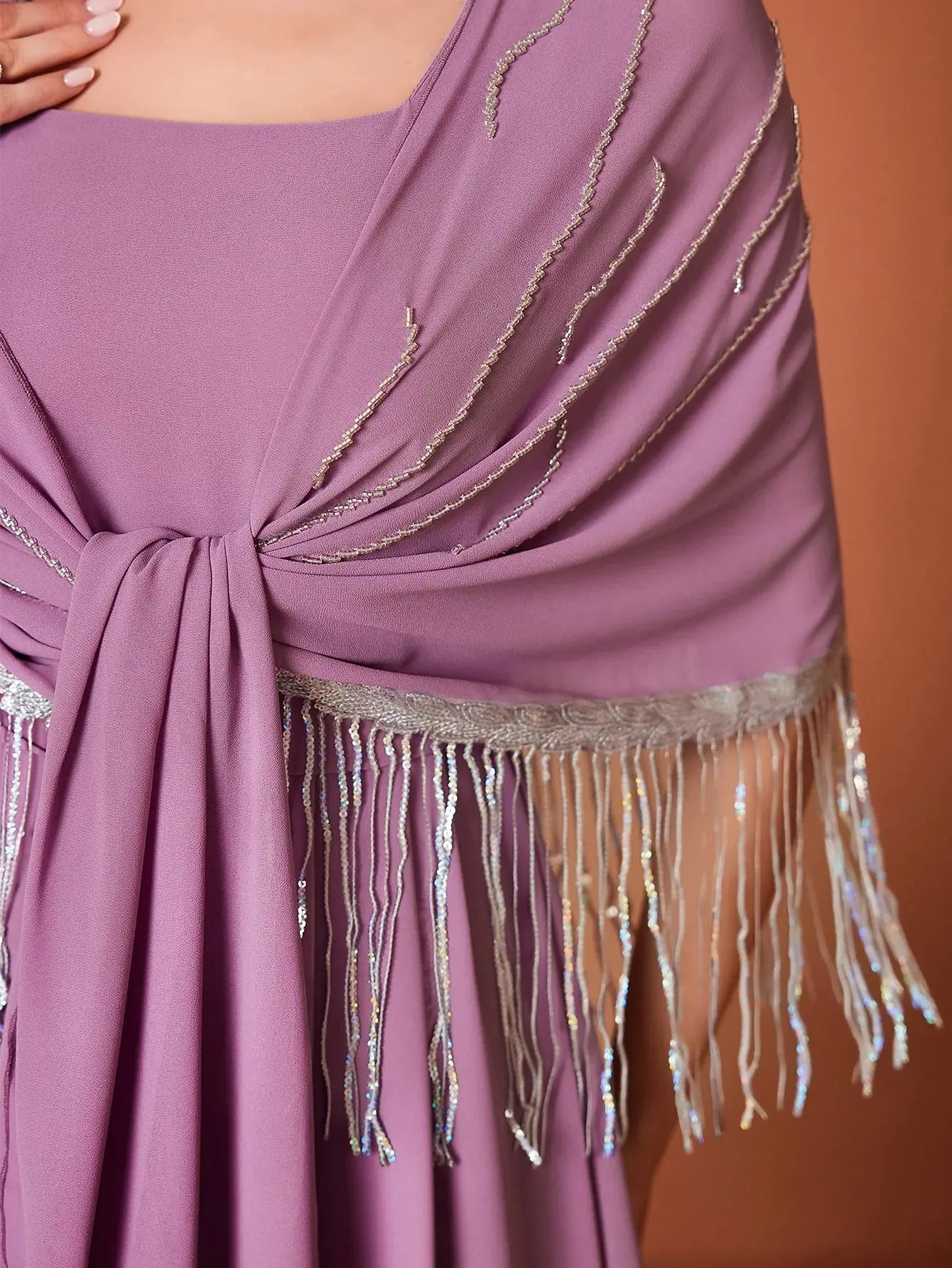 Eid Muslim Dress Women Abaya Tassel Fake 2.