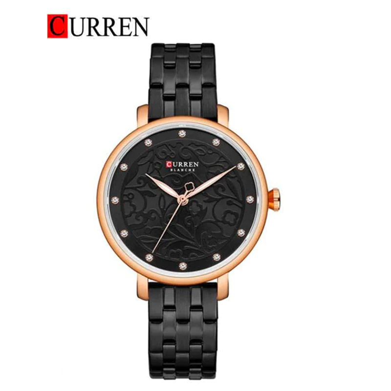 CURREN Original Brand Stainless Steel Band Wrist Watch For Women With Brand (Box & Bag)-9046 US Arabia
