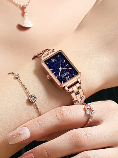 CURREN Original Brand Stainless Steel Band Wrist Watch For Women With Brand (Box & Bag)-9082A US Arabia