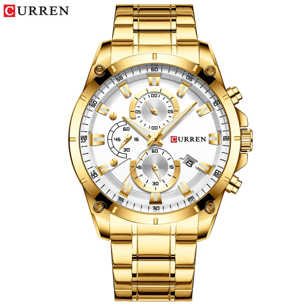 ساعة ذهبية بلاتينية جميلة للرجال (Premium Quality Men's Watch) US Arabia