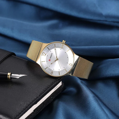 CURREN Original Brand Mesh Band Wrist Watch For Couples With Brand (Box & Bag) US Arabia