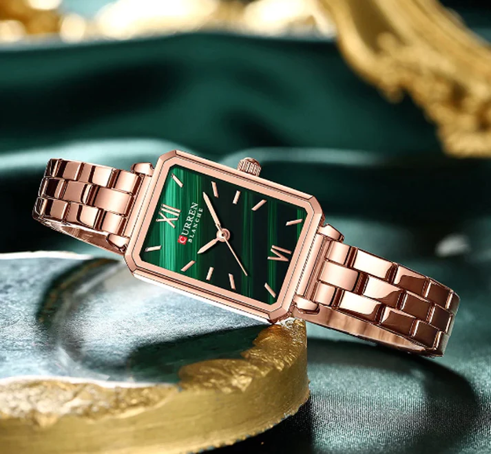 CURREN Original Brand Stainless Steel Band Wrist Watch For Women With Brand (Box & Bag)-9082A US Arabia