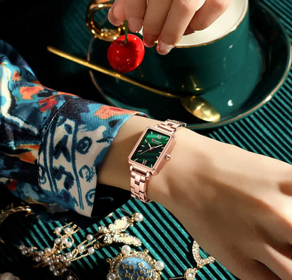 CURREN Original Brand Stainless Steel Band Wrist Watch For Women With Brand (Box & Bag)-9082A US Arabia