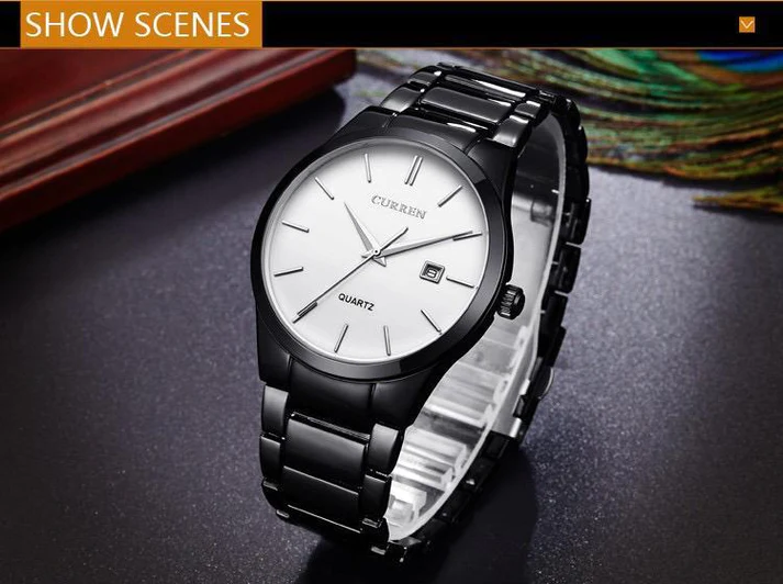 CURREN Original Brand Stainless Steel Band Wrist Watch For Men With Brand (Box & Bag)-8106 US Arabia