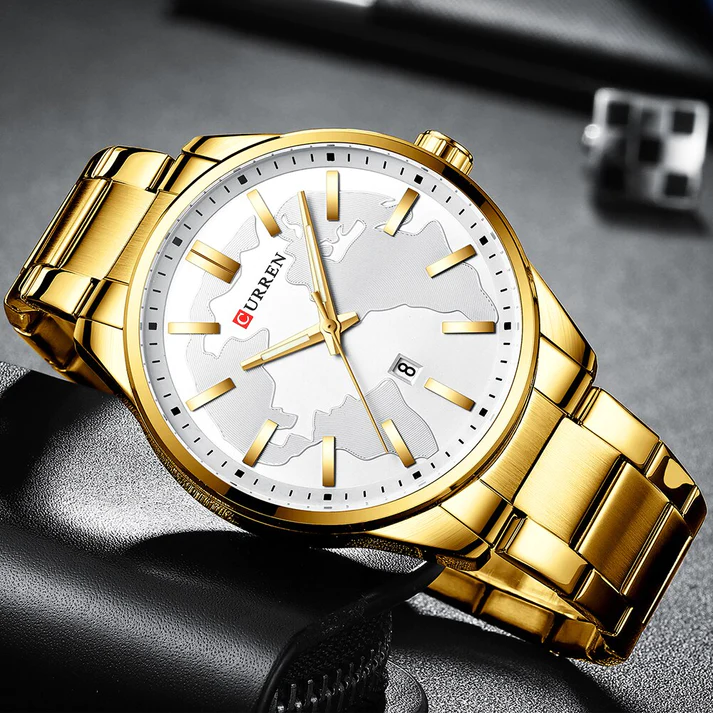 CURREN Original Brand Stainless Steel Band Wrist Watch For Men With Brand (Box & Bag)-8366 US Arabia