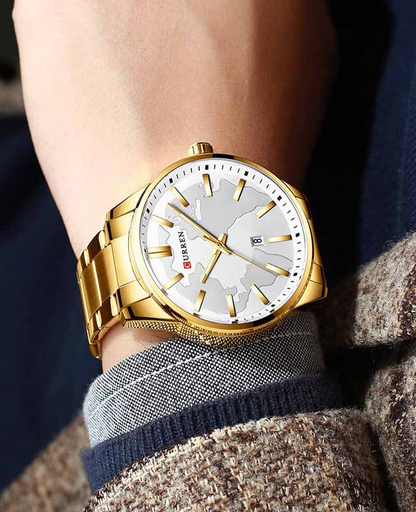 CURREN Original Brand Stainless Steel Band Wrist Watch For Men With Brand (Box & Bag)-8366 US Arabia