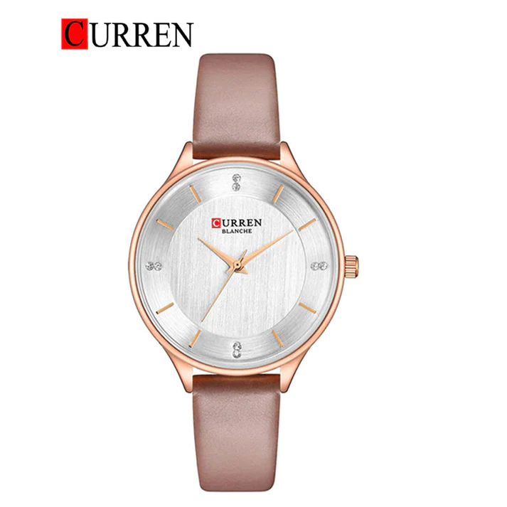 CURREN Original Brand Slim Leather Strap Wrist Watches For Women With Brand (Box & Bag)-9041 US Arabia
