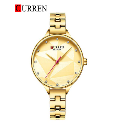 CURREN Original Brand Stainless Steel Band Wrist Watch For Women With Brand (Box & Bag)-9047 US Arabia