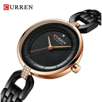 CURREN Original Brand Stainless Steel Band Wrist Watch For Women With Brand (Box & Bag)-9058 US Arabia