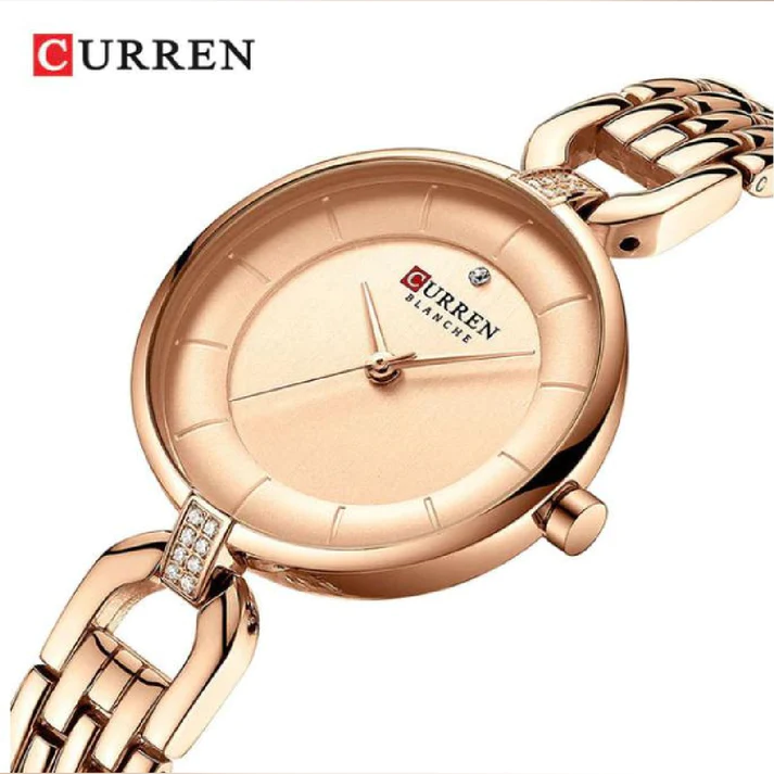 CURREN Original Brand Stainless Steel Band Wrist Watch For Women With Brand (Box & Bag)-9058 US Arabia