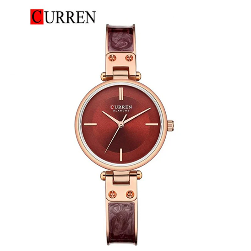 CURREN Original Brand Stainless Steel Band Wrist Watch For Women With Brand (Box & Bag)-9058 US Arabia