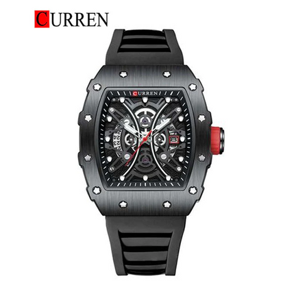 CURREN Original Brand Rubber Straps Wrist Watch For Men With Brand (Box & Bag)-8438 US Arabia
