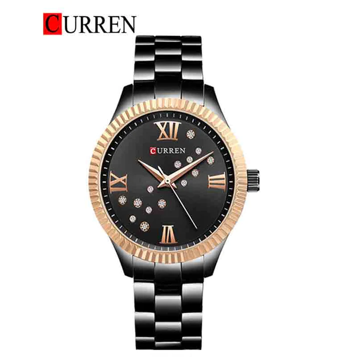 CURREN Original Brand Stainless Steel Wrist Watch For Women With Brand (Box & Bag)-9009 US Arabia