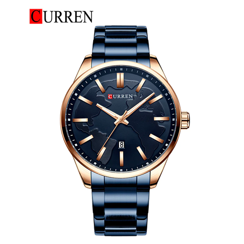 CURREN Original Brand Stainless Steel Band Wrist Watch For Men With Brand (Box & Bag)-8366 US Arabia