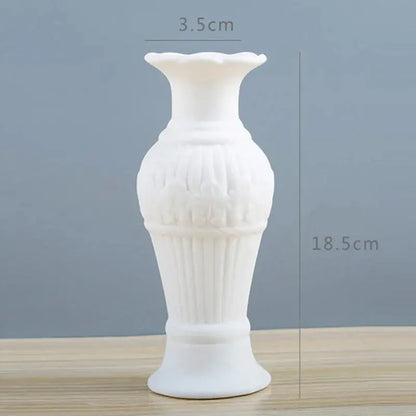 White Ceramic Flower Vase Home Living Room.