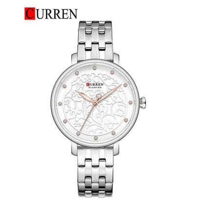 CURREN Original Brand Stainless Steel Band Wrist Watch For Women With Brand (Box & Bag)-9046 US Arabia