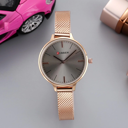 CURREN Original Brand Stainless Steel Band Wrist Watch For Women With Brand (Box & Bag)-9022 US Arabia