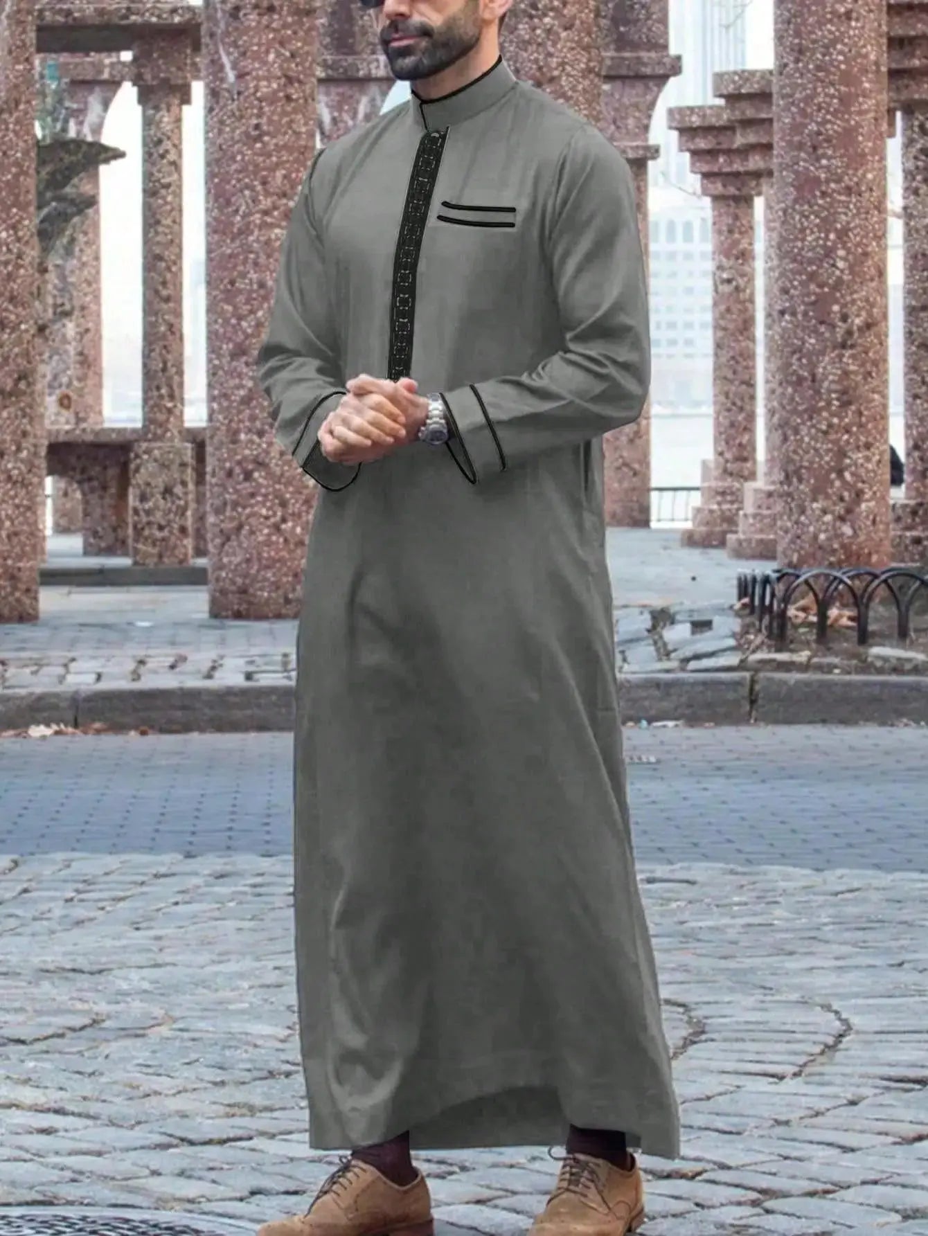 Dishdasha Muslim Men Long Robe Jubba Thobe Abaya.