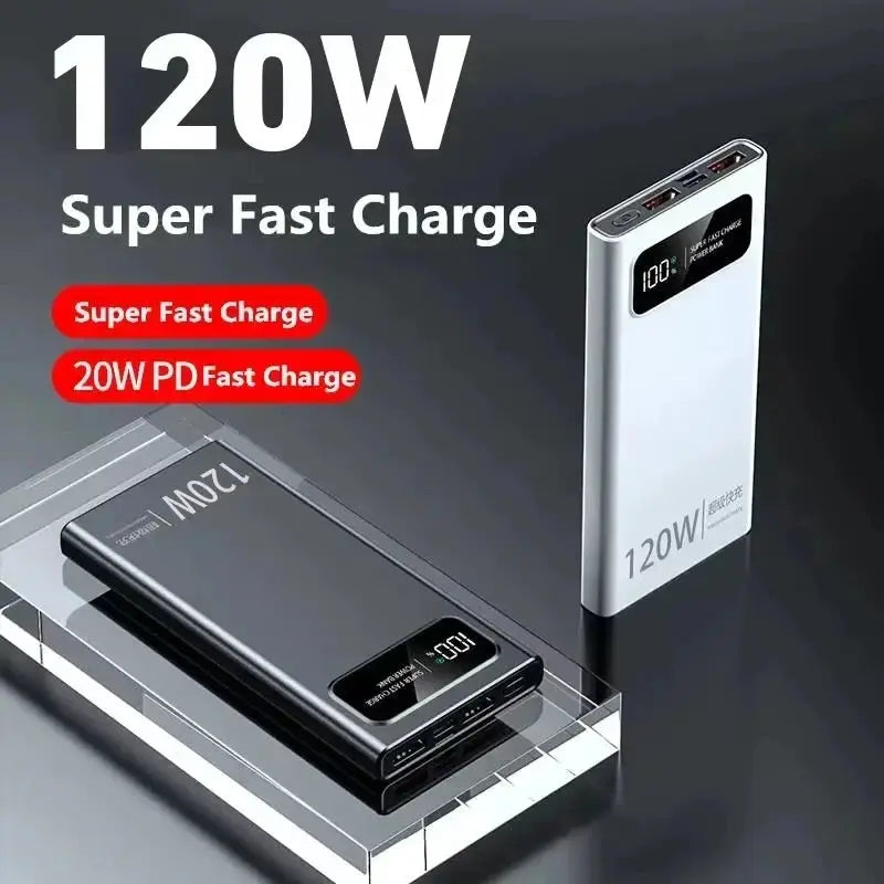 Power Bank Super Fast Charging Battery High Capacity 120W 200000mAh.