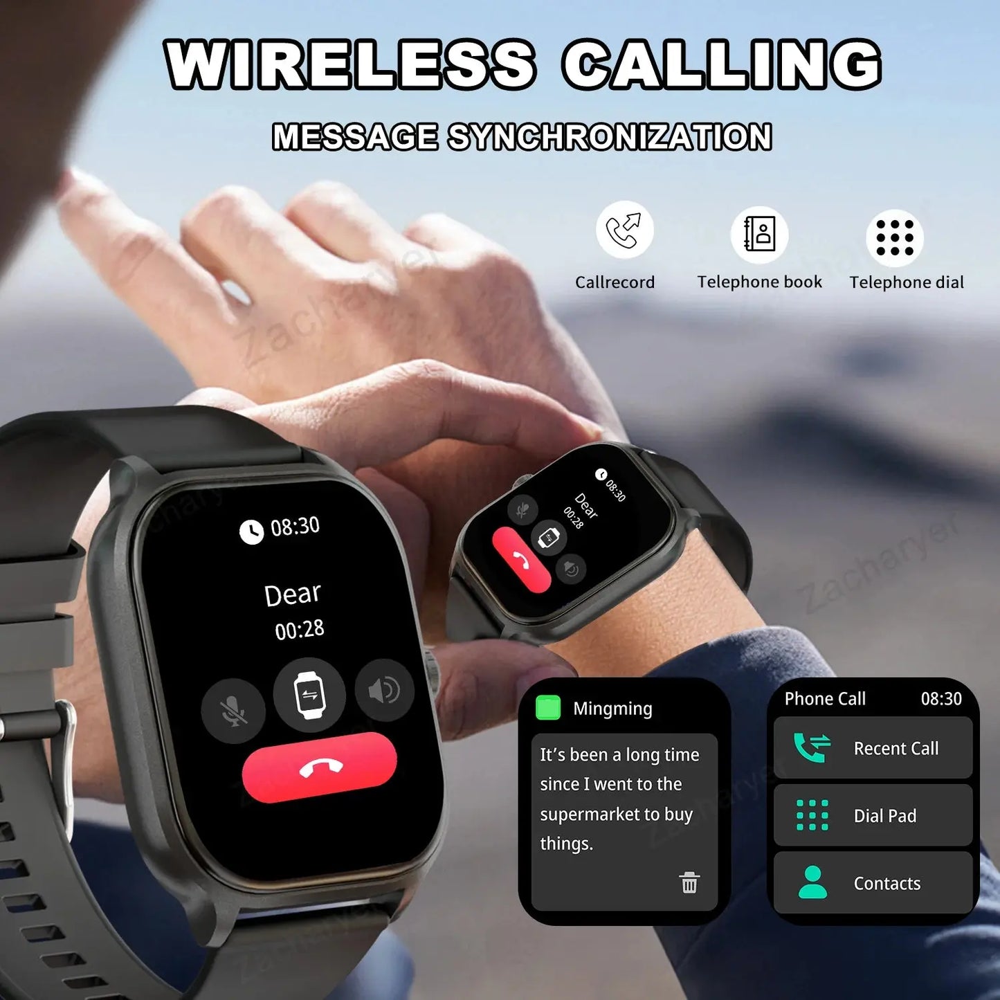 Smart watch, wireless calling/dial, multi-Sport mode.