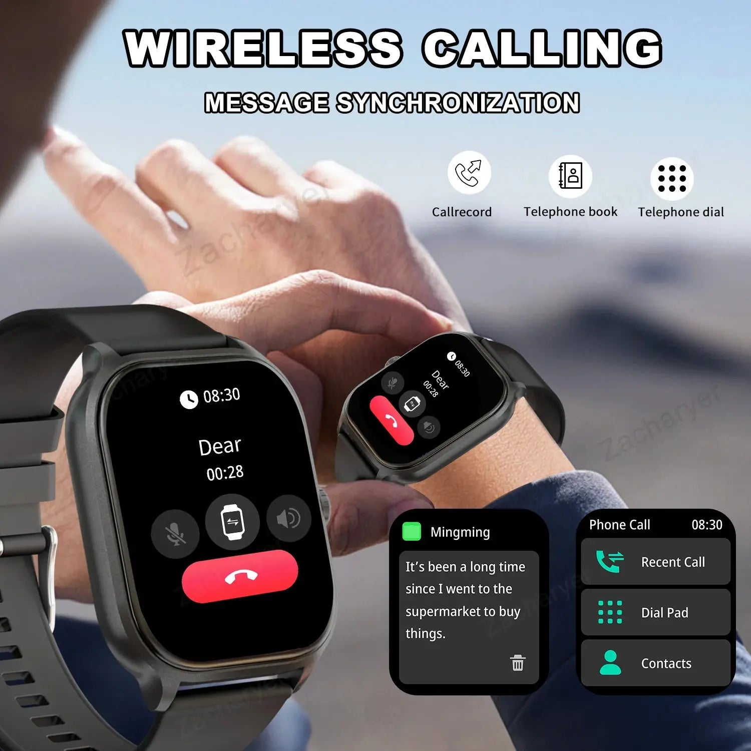 Smart watch, wireless calling/dial, multi-Sport mode.