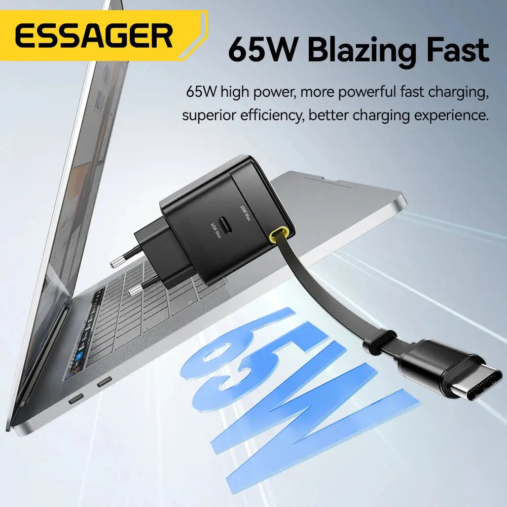 Essager 65W GaN Charger with Retractable.