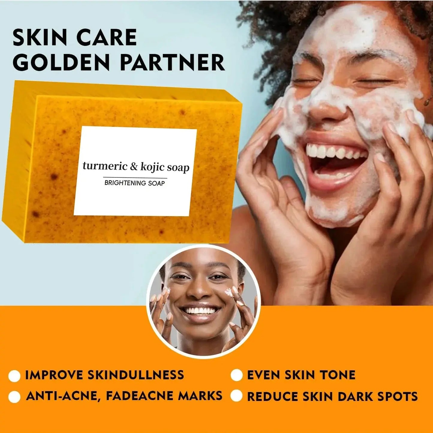 Turmeric Kojic Acid Glow Soap Dark Spot Acne.