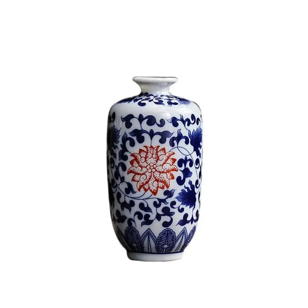 Classic Blue and White Small Porcelain Vases-traditional style.