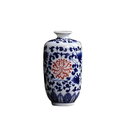 Classic Blue and White Small Porcelain Vases-traditional style.