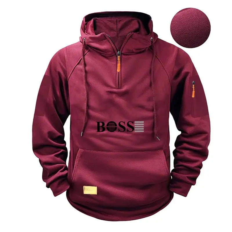 Autumn men's thick hoodie, sweatshirt, casual.