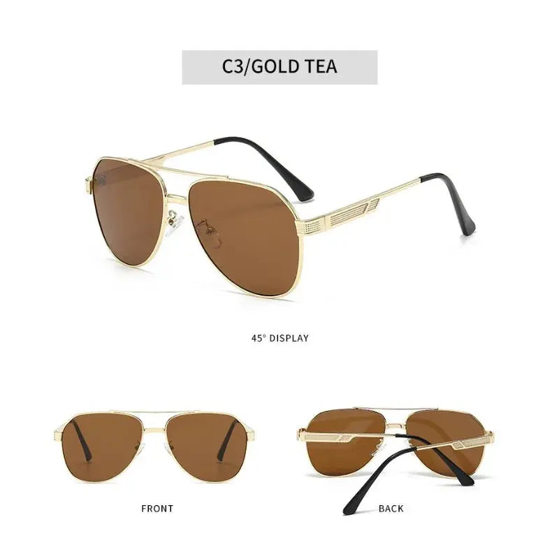 Classic Male Driving Polarized Sunglasses Men Metal Frame.