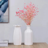 White Ceramic Flower Vase Home Living Room.