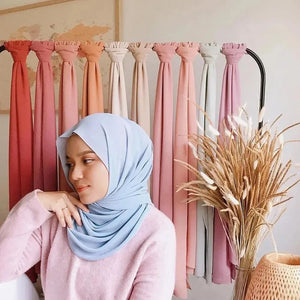 Muslim Chiffon Hijab Scarf Women Long Solid Color.