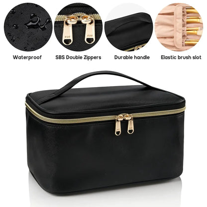 Large Capacity Makeup Bag – Portable Travel Cosmetic Organizer.