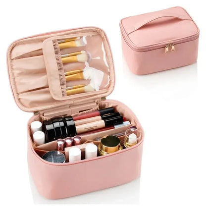 Large Capacity Makeup Bag – Portable Travel Cosmetic Organizer.