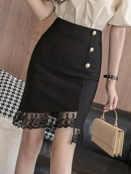 Oversized Black Summer fashionable Skirts New Classic.