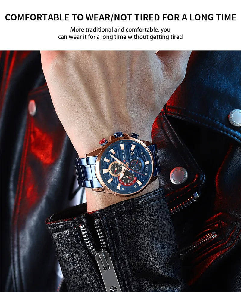 CURREN Stainless Steel Watch For Men With Box US Arabia