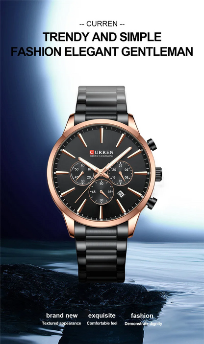 CURREN Stainless Steel Watch For Men With Brand Box US Arabia