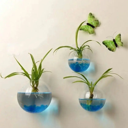 Wall-Hanging Fish Bowl Acrylic Plexiglass Fish Bowl Aquarium Vase Flower Ornament Fish Tank Home Fish Plant Tank Pet Clear Y6R2.