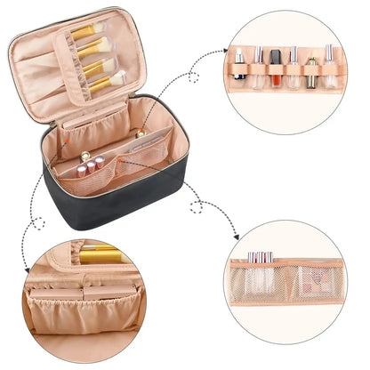 Large Capacity Makeup Bag – Portable Travel Cosmetic Organizer.
