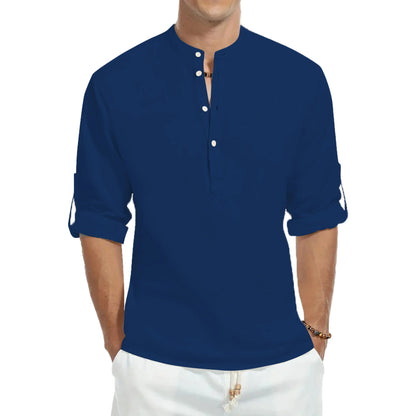 Casual shirts, loose cotton men's shirts, fashionable.