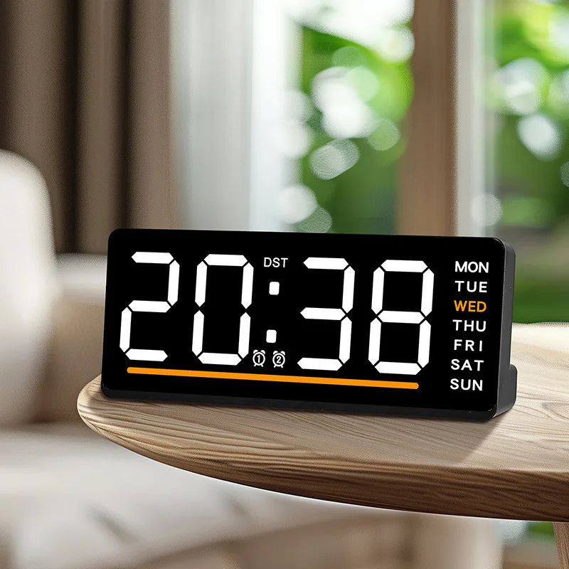 Digital Alarm Clock TEMP Date Week Dual Alarm 5 Levels Brightness Snooze Table Clock 12/24H Night Mode LED Clock DesiNest