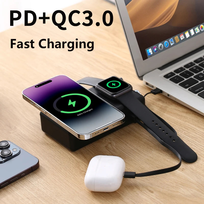 6in1 Power Bank 20000mAh 65W PD Fast Charger with Type-C Cable Portable Powerbank for Laptop Mobile Phone External Spare Battery DesiNest