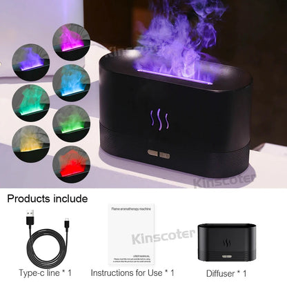 KINSCOTER Aroma Diffuser Air Humidifier Ultrasonic Cool Mist Maker Fogger Led Essential Oil Flame Lamp Difusor DesiNest
