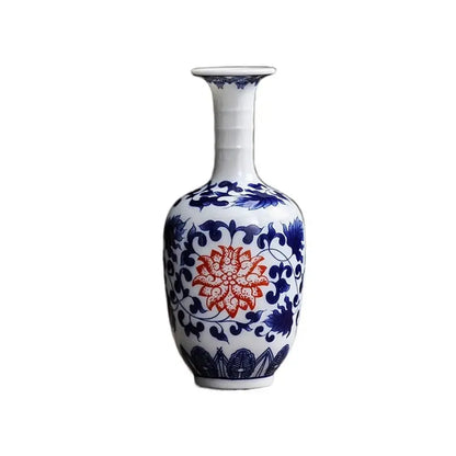 Classic Blue and White Small Porcelain Vases-traditional style.