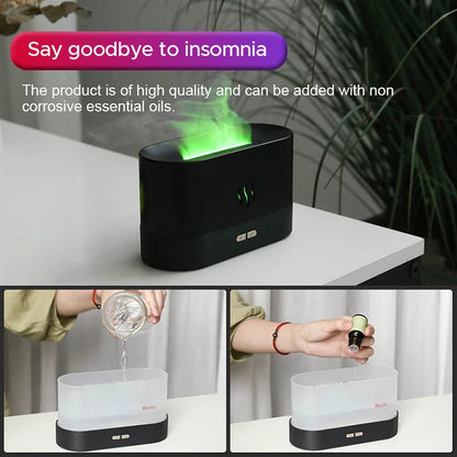 KINSCOTER Aroma Diffuser Air Humidifier Ultrasonic Cool Mist Maker Fogger Led Essential Oil Flame Lamp Difusor DesiNest