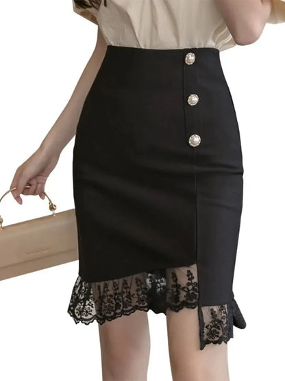 Oversized Black Summer fashionable Skirts New Classic.