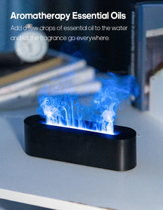 KINSCOTER Essential Oil Aroma Diffuser Flame Air Humidifier Ultrasonic Cool Mist Difusor with RGB Realistic Fire Night Light DesiNest