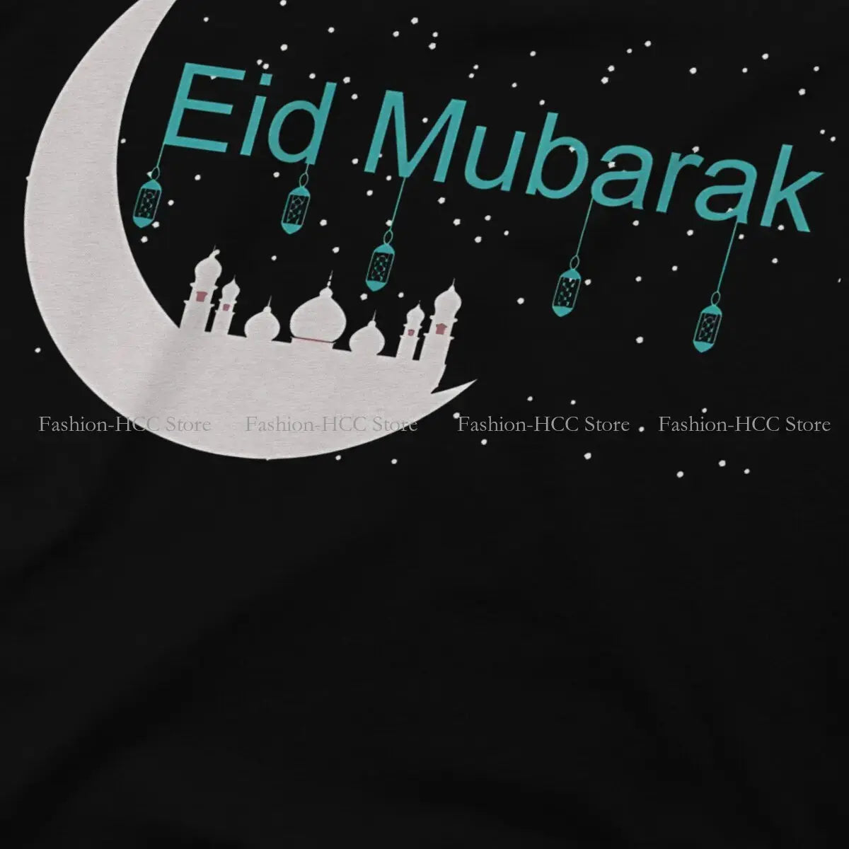 Hip Hop Polyester TShirt Eid Mubarak Arabic.